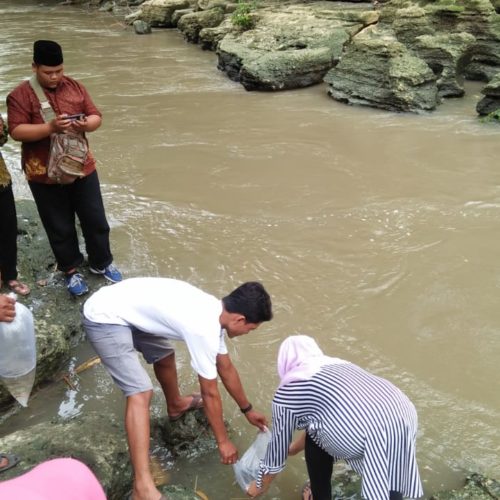 Demi Kelestarian Sungai, Pelajar NU Sedayu Tebar Benih di Sungai Konteng Selogedong Bantul