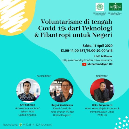 PCI NU dan Muhammadiyah Inggris Kolaborasi Lawan Covid-19