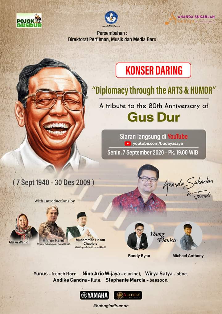 Haul Gus Dur Ke-80 Konser Musik Digelar secara Virtual